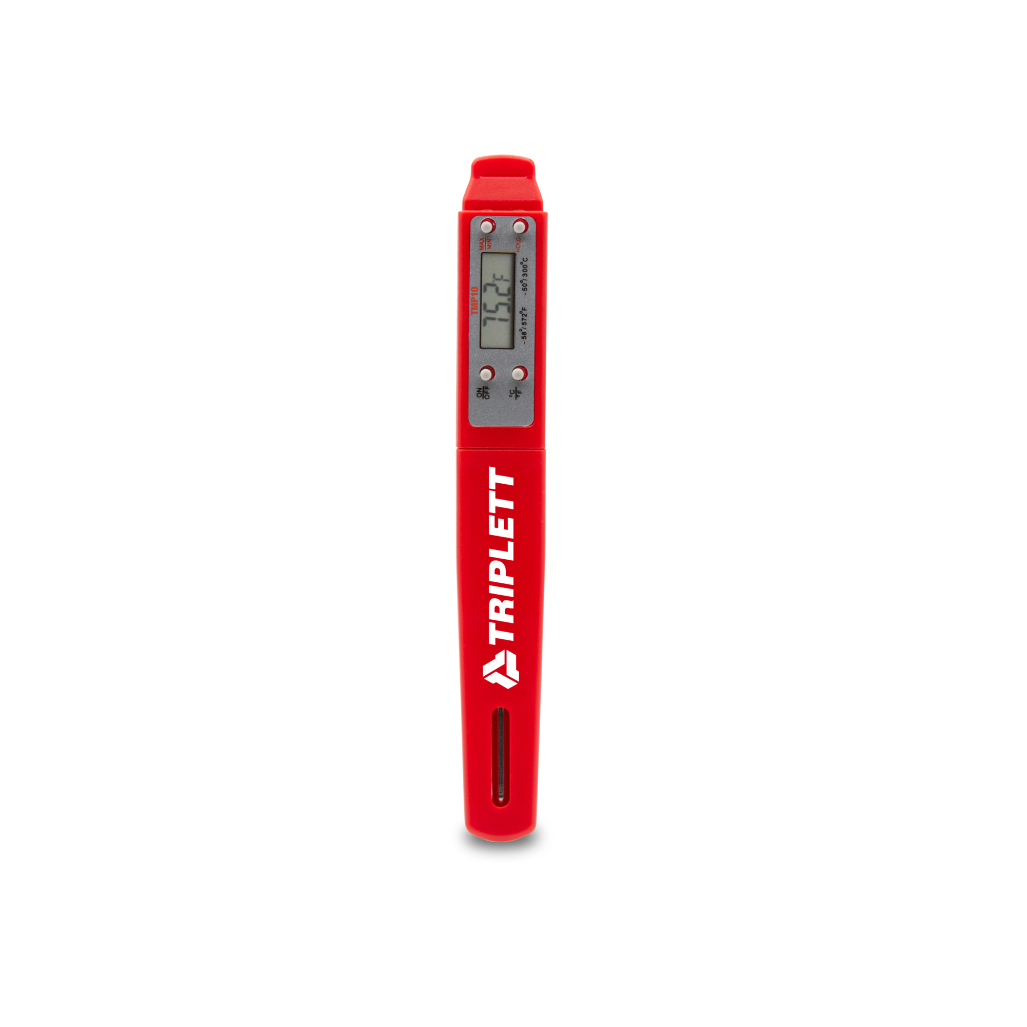 Triplett Pocket Thermometer — 2.9in. Stainless Steel Probe, -58 to 572Â°F, Data Hold, Model# TMP10